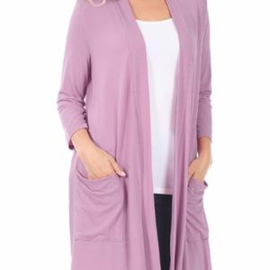 NEW Long Sleeve Slouchy Pocket Open Cardigan